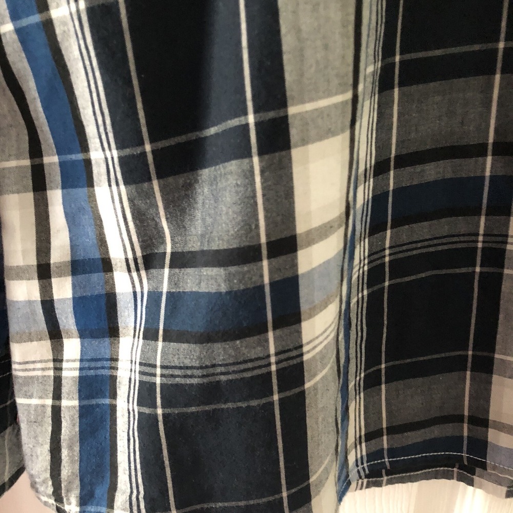 Reclaim Mens Western Blue Plaid Pearl Snap Down Long Sleeve Shirt XXL - Picture 8 of 10
